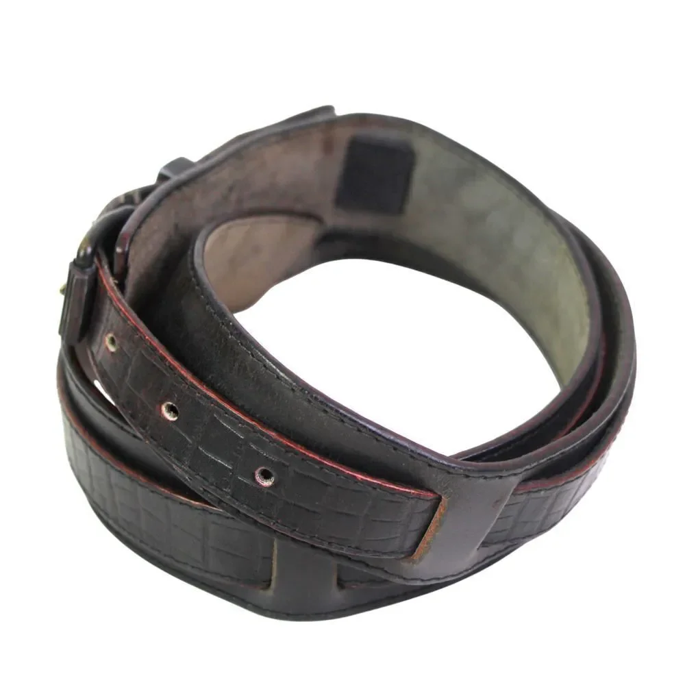 Gianni Versace BLACK REAL LEATHER 1 3/8
